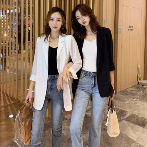 Chiffon small suit jacket female 2020 new Korean version of loose sunscreen clothing air conditioning cardigan thin