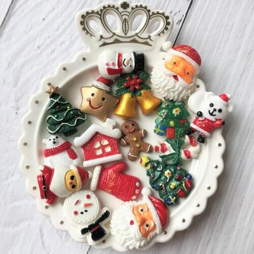 100pcs Resin Christmas Charms for Slime DIY Polymer Filler Addition Slime Accessories Toys Powder Modeling Clay Kit for Children