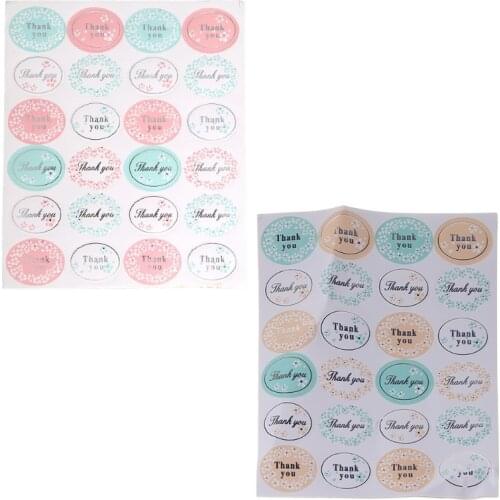 120pcs Round Golden "Thank you" Series Color Seal Sticker For Baking DIY Package