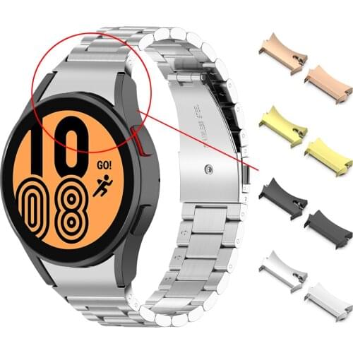 2pc No Gaps Connector for Samsung Galaxy Watch 4 40mm 44mm Stainless Steel Adapter for Samsung Galaxy Watch 4 Classic 42mm 46mm