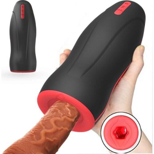 2020 Blowjob Oral Sucking Male Masturbation Cup Deep Throat Masturbator Vibrator Heating Swing Vibrating Sex Toys For Adults Men