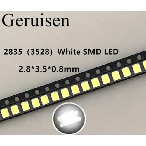 500pcs SMD LED 2835 White Chip 0.5W 3V 150mA 50-55LM Ultra Bright SMT 0.5 W Watt Surface Mount PCB LED Light Emitting Diode Lamp