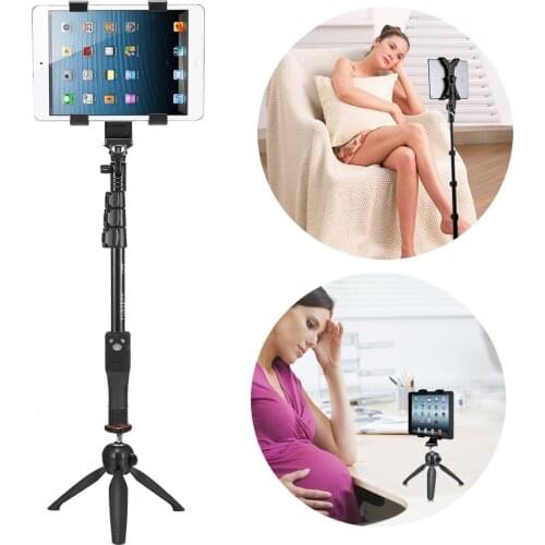 Bluetooth Remote Shutter Stick Telescopic Yunteng Tripod Self Monopod+Phone Holder For S8 Plus NOTE S7 Pad/Most Tablets Tabletop