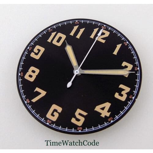 33.6mm Black Watch Dial Fit For NH35/NH35A Miyota 8215 821A Mingzhu 2813 Automatic Movement Green Lume Arabic Numerals