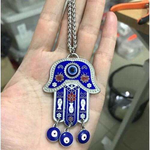 Islam muslim turkish evil eye hamsa hand of fatima pendant necklace accept drop shipping