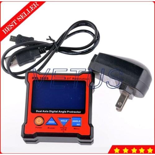 High precision Level Gauge DXL360S Dual Axis Digital Angle Protractor with 5 Side Magnetic Base