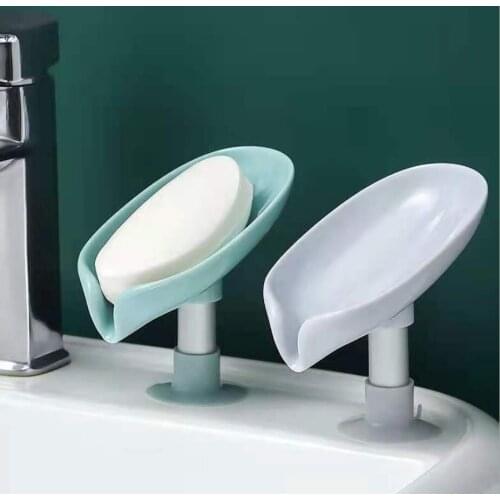 Leaf Shape Soap Box Drain Soap Holder Box Bathroom Shower Soap Holder sponge Storage Plate Tray Bathroom Supplies Bathroom Gadge