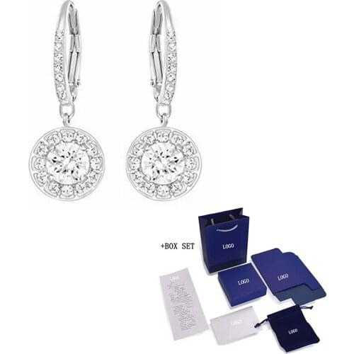 Fashion Jewelry SWA New ANGELIC Pierced Earrings Exquisite Crystal Decoration Female Romantic Luxury Jewelry Gift
