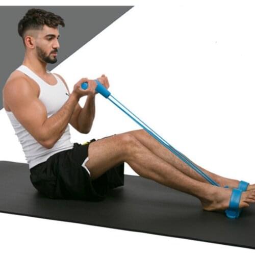 4 Tubes Elastic Pull Ropes Exerciser Rower Belly Resistance Bands Set Home Gym Sport Training Elastic Band For Fitness Equipment