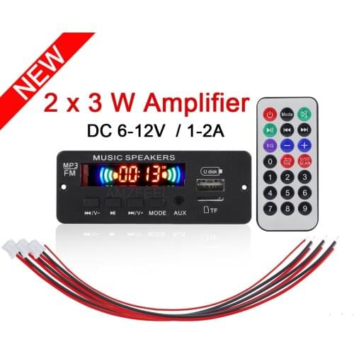 NEW 6W Amplifier MP3 Decoder Board 12V Wireless Bluetooth5.0 WMA FlAC Module Audio Module Support USB TF AUX FM Audio Radio Car