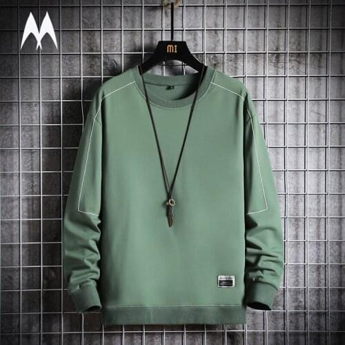 2021 Autumn Sweatshirt Mens Pure Color Pullover Fashion Harajuku Long Sleeve Sweatshirts Men Crewneck Casual Base Shirt Top