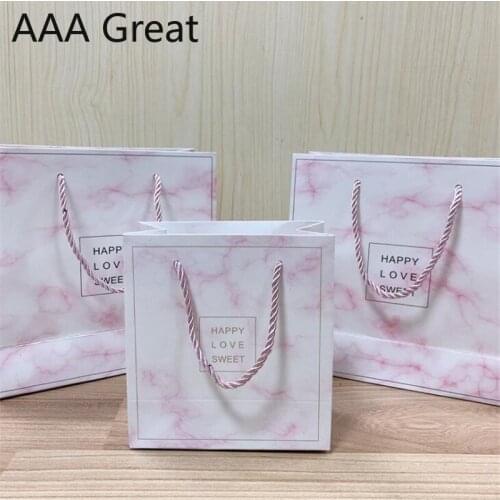 10Pcs/Lot Party Bags Kraft Paper Gift Bag With Handles Recyclable Bag Wedding Party Baby Shower Decorations Supplies Gifts Pouch