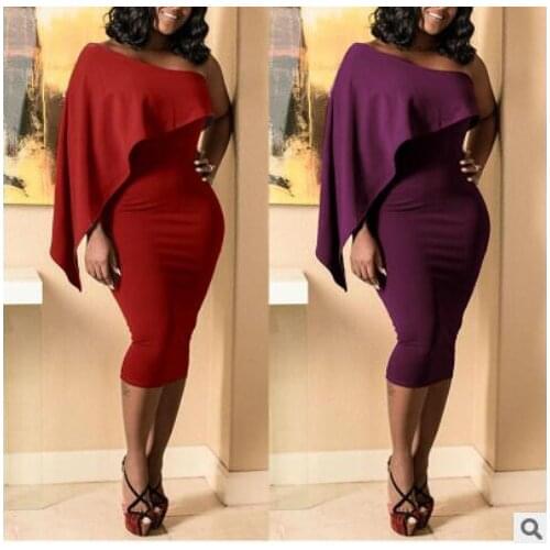 African Traditional Dresses Direct Selling Nightclub Sexy Shoulder Dress African Women Clothing Color In Autumn And Winter