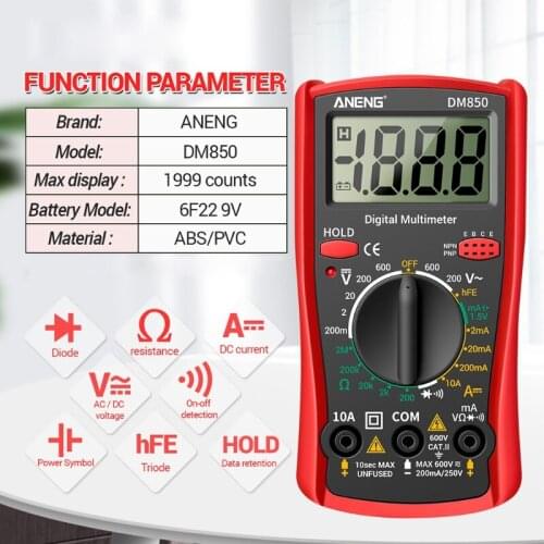 Profesional Clamp Meter Multimeter DM850 Auto- ranging Multimeter Voltage Current Amp Diodes Tester Voltage Detection