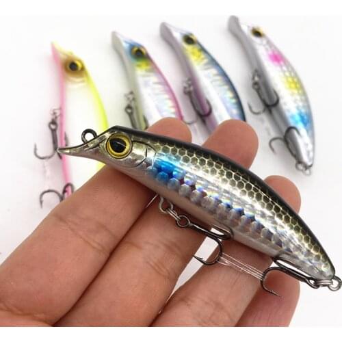 75mm7g Floating LongCasting Minnow Snapper Flounder Bass Chub Fishing Popper Lure Wobbler Swimbait Pike Pesca Fishing Crankbait