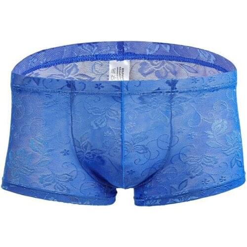 Sexy Men Underwear Lace Men Boxer U Convex Pouch Gay Men Underwear Sexy Panties Breathable De Marca Boxers Shorts Man Underpants