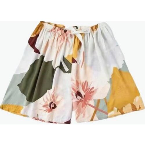 2021 Summer Floral Pom Pom Ball Shorts Women Beach Tassel Bohemian National Wind Print Loose Womens Short Feminino Plus Size XL