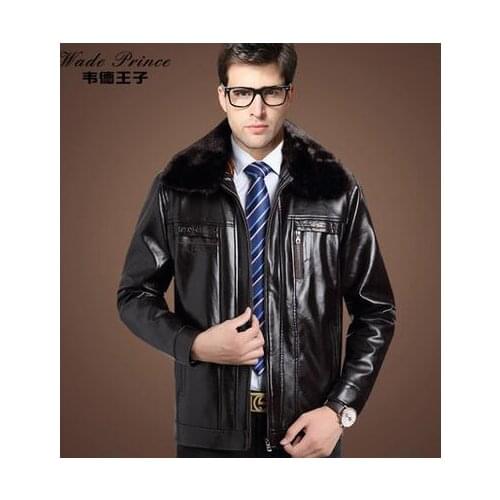 Loose winter motorcycle leather jacket men jaqueta de couro masculino jaqueta motoqueiro mens leather jackets fur collar black