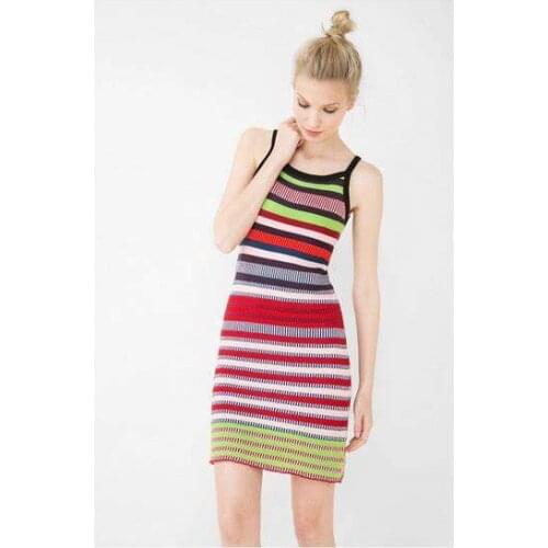 Spanish style knitted slim suspender skirt vest skirt