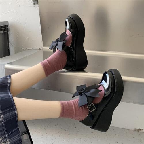 Vintage shoes Student Shoes College Girl Student lolita Shoes platform cute JK Uniform Shoes Ankle-strap Mary Jane Shoes