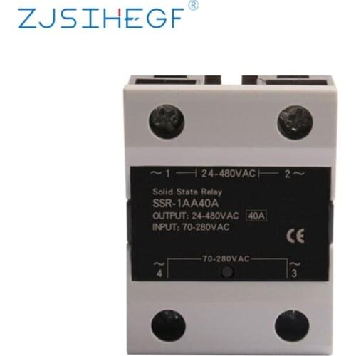 ZJSIHEGF New AC Control AC Solid State Relay Single Phase SSR Relay 40AA