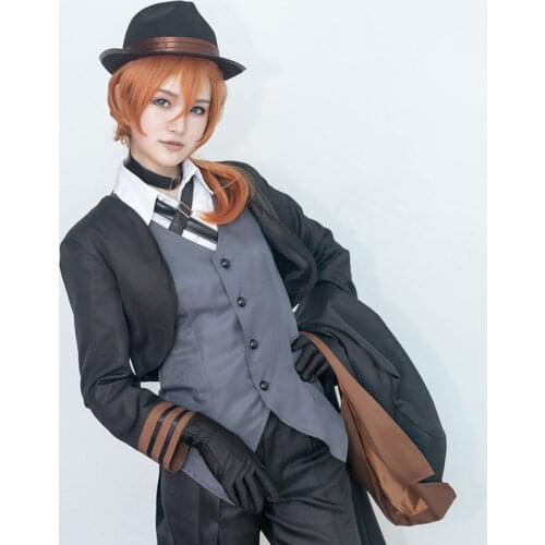 Men Detective Uniforms Noble Palace Party Outfits Nakahara Chuya Japanese Anime Stray Dogs Cosplay Costume British Style Jackets