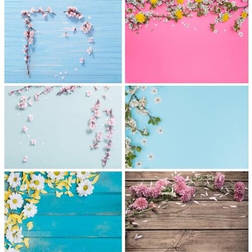 Vinyl Custom Photography Backdrops Props Flower Wood Planks Photo Studio Background 2183 KLZ-13
