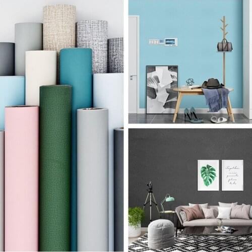 Waterproof Matte DIY Self-adhesive Removable Solid Color Vinyl Wall Sticker Modern Self Adhesive Waterproof Furniture Stickers