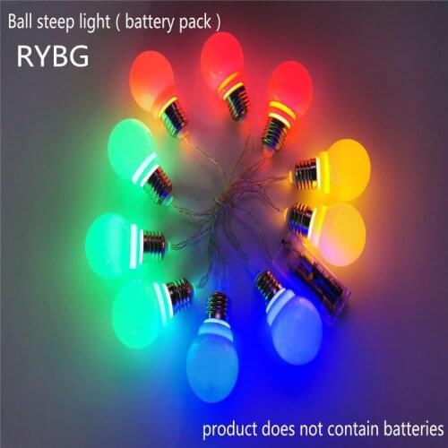LED Ball steep light string Light bulb with battery case 10M 20M white RYBG warm white fairy lights christmas light Movable lamp