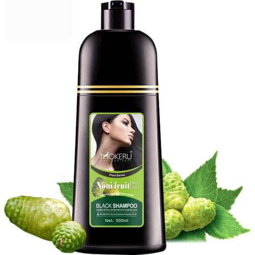 1pc Mokeru Noni Fruit Natural Hair Dye Shampoo Organic Permanent Black Hair Dye Shampoo For Women