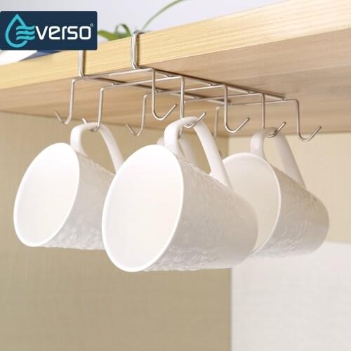 10 Hooks Cabinet for Kitchen Storage Hanger Rack Hanging Hanger stainless steel dish shelf cabide hangers Organizer Accessories
