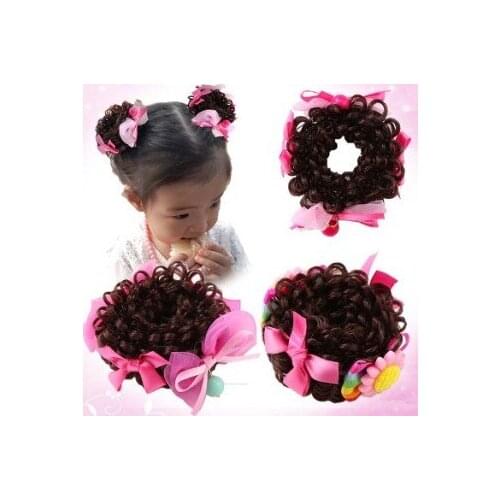 120pcs/lot Multi DIY Childen Wave Wig Hair Donut Magic Bud-like Cartoon Flower Hair Bun Maker Accessories HA576