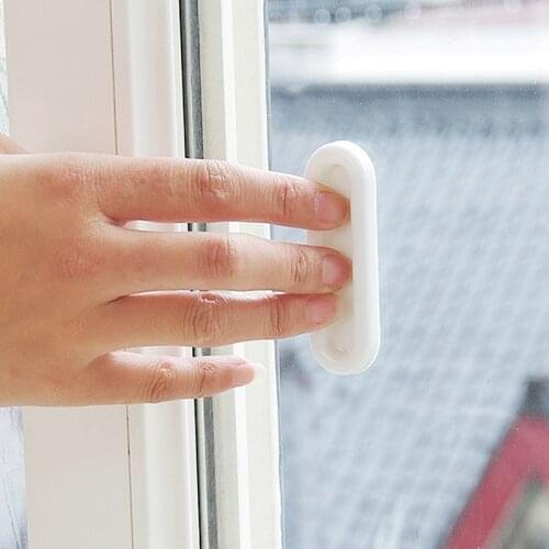 2 Pairs Household Self-adhesive Plastic Door and Window Auxiliary Handles Wardrobe Spare Handles Cabinet Hole-free Paste Handles