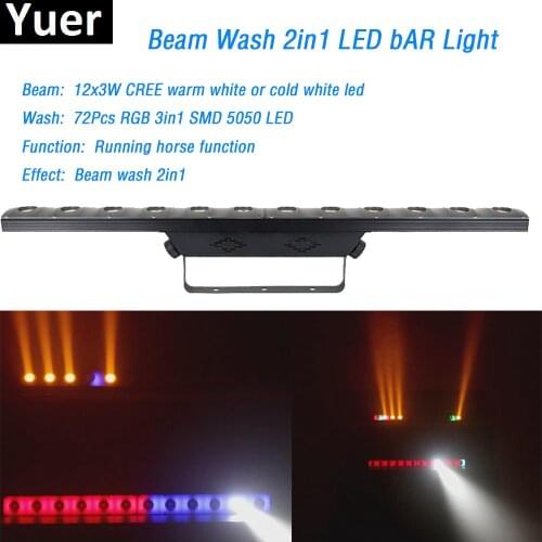 2018 Stage lighting LED wall wash light 12x3W LED Bar light dmx 72pcs RGB 3in1 SMD 5050 LED 0-100% linear dimmer for show KTV dj