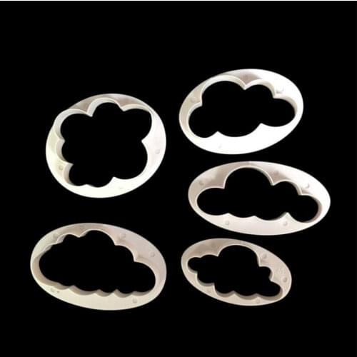 5pcs/Set Cloud Shape Cookie Cutter Custom Made 3D Printed Fondant Cookie Cutter Biscuit Mold for Cake Decorating Tools 2021 New