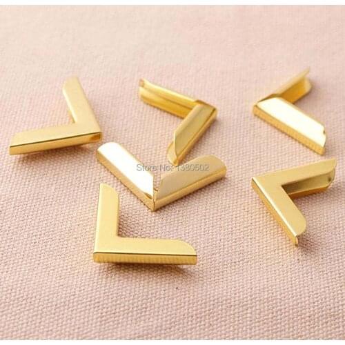 50pcs gold color metal Albums menus folders Scrapbooking box corner protectors for diy decoration accessories