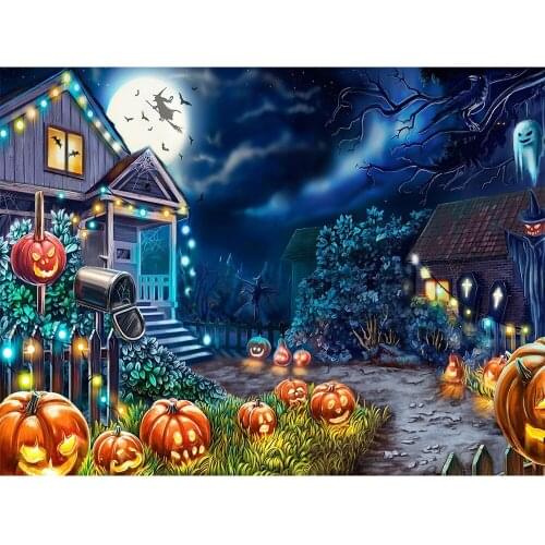 5D DIY Diamond Painting House Cross Stitch Pumpkin Diamond Embroidery Halloween Full Square Round Drill Handmade Gift