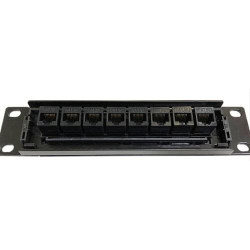 8 Port Straight-Through CAT6 Patch Panel RJ45 Network Cable Adapter Jack Ethernet Distribution Frame