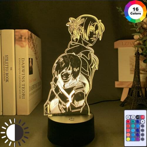 Anime For Attack on 3d Lamp Light for Bedroom Decoration Kids Gift LED Titan Night Light Usb Battery Touch Sensor Color Change
