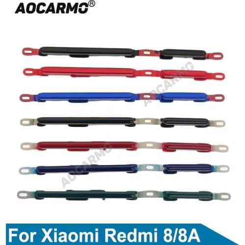 Aocarmo Volume Power ON/OFF Volume Up/Down Side Button Key For Xiaomi Redmi 8 8A Replacement Part