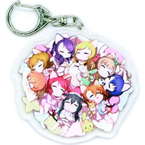 Cartoon LoveLive School Idol Project Keychain Anime Game Character Sweet Keyring For Women Man Trinket Fans Collect Gifts