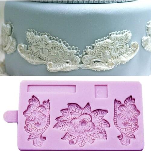 European Style Floret Pattern Cake Silica Gel Mold For Turning Sugar Around DIY Chocolate Cake Decoration Tool Wmj-126