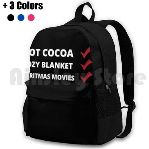 Hot Cocoa Cozy Christmas Movies Outdoor Hiking Backpack Waterproof Camping Travel Hot Cocoa Cozy Christmas Movies Hot Cocoa