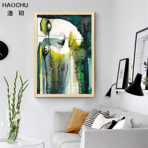 HAOCHU Nordic Wall Poster Cute Girl Portrait Canvas Painting Abstract Wall Picture For Living Room Home Decor No Frame