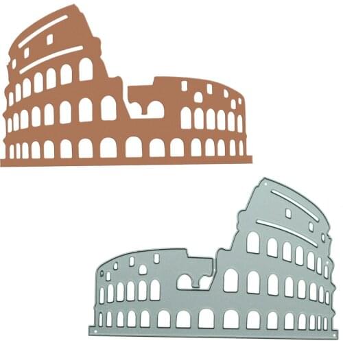 Italy Landmark Roman Colosseum Metal Cutting Dies For Scrapbooking DIY Photo Album Card Clipart Decorating Paper Cutter Stencil