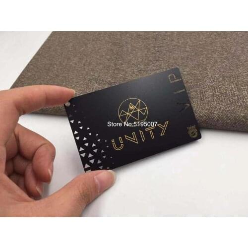 Custom Stainless Steel Laser Cut Matt Black Metal Business Cards