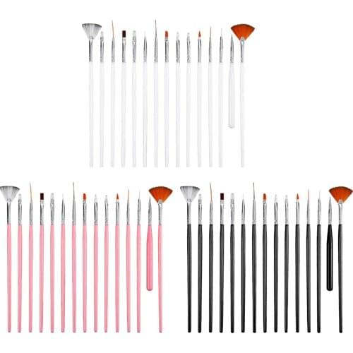 Nail Art Lines Painting Pen Brush Striper Daisy Acrylic Fan Gradient Shading UV Gel Polish Tips Flower Salon Manicure Tools