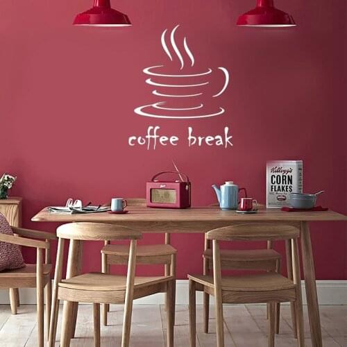 Creative coffee break Wall Sticker living room bedroom Cafe decoration Mural Art Decals wallpaper home decor stickers
