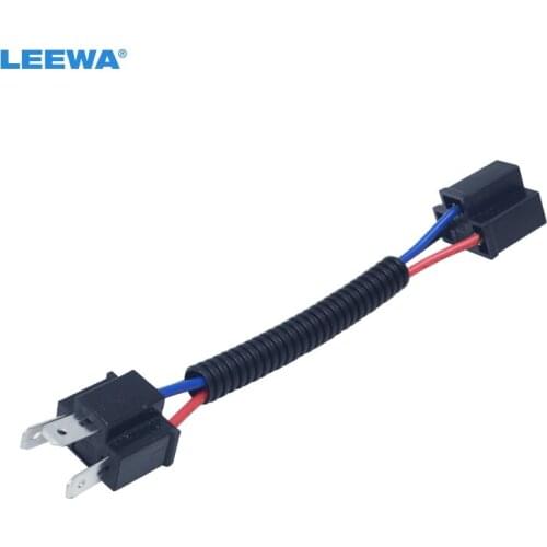LEEWA 10pcs Car Headlight Cable H4 Male To Female Connector Plug Lamp Bulb Socket Automotive Wiring Adapter Holder #CA6001
