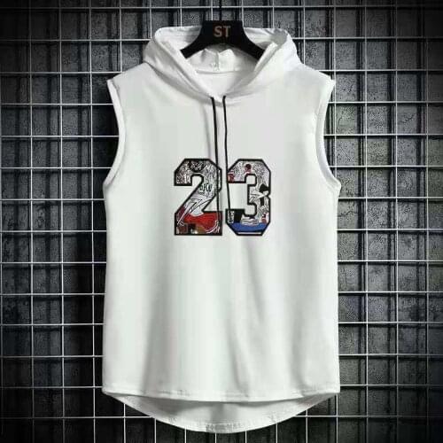 Summer Mens Muscle Hoodie Vest Sleeveless Bodybuilding Gym Workout Fitness Shirt High Quality Vest Hip Hop Sweatshirt Mens Tops